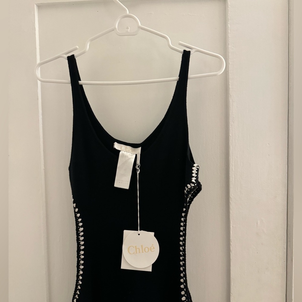 Chloe crochet black dress